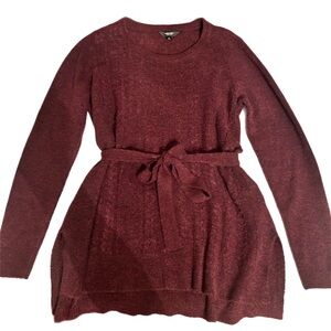 Simply Vera Vera Wang Medium Maroon Long Belted Tunic